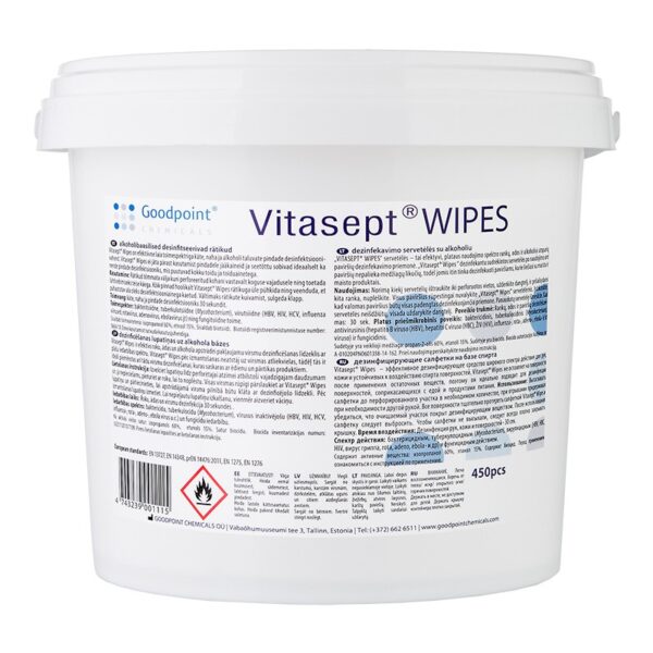 vitasept-wipes-450tk VITASEPT® WIPES alkoholibaasilised desinfitseerivad rätikud 450 tk
